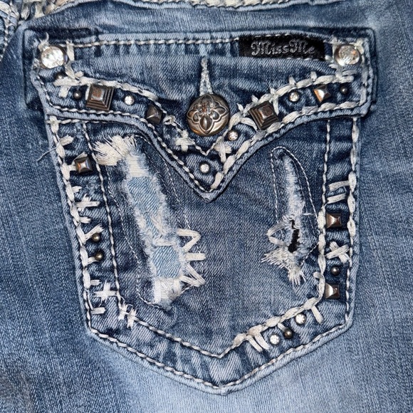 Miss Me Blue Denim Jeans with Braided Detail - Picture 7 of 9